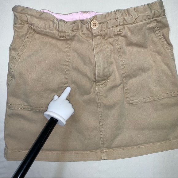 Khaki Skirt Girl’s 8 Tan Adjustable Classic Skort School Uniform Preppy Summer - Picture 6 of 8